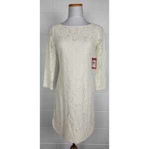 NWT Vince Camuto Ivory White Lace Sheath Dress VC5M9871 Sz‎ 2